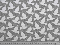 Bio-Jacquard Hamburger Liebe Tauben, wei� mittelgrau