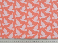 Bio-Jacquard Hamburger Liebe Tauben, wei� apricot