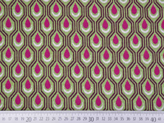 Bio-Jacquard Hamburger Liebe Tropfenmuster, beere kiwi