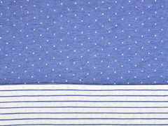 Doubleface Bio-Jacquard Hamburger Liebe Punkte Streifen, blau