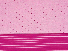 Doubleface Bio-Jacquard Hamburger Liebe Punkte Streifen, rosa