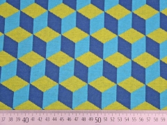 Bio-Jacquard Hamburger Liebe Rautenmuster, t�rkis