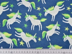 Bio-Jacquard Hamburger Liebe Einh�rner, jeansblau