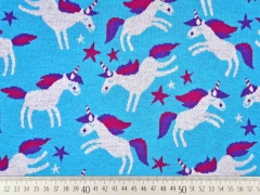 Bio-Jacquard Hamburger Liebe Einh�rner, t�rkis