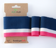 Bio-B�ndchen Cuff Me COLLEGE, mittelblau creme pink