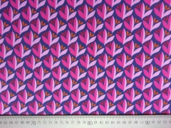 Baumwollstoff Bl�tter Hamburger Liebe, pink lilablau