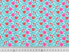 Baumwollstoff Blumen Zweige Hamburger Liebe, mint