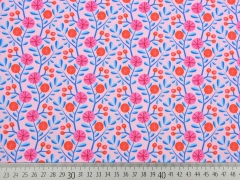 Baumwollstoff Kreisblumen Zweige Hamburger Liebe, rosa