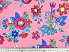 Baumwollstoff opulente Blumen Hamburger Liebe, lachsrosa