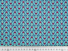Jersey kleine Retroblumen Hamburger Liebe, t�rkis