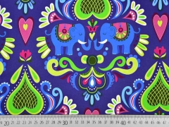 Baumwollstoff Elefanten Herzen Hamburger Liebe, lilablau