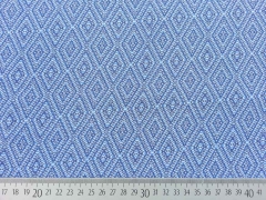 RESTST�CK 86 cm Viskose Rauten Muster - blau/grau