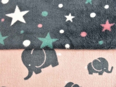 Doubleface Wellness Fleece Elefanten Sterne, altrosa