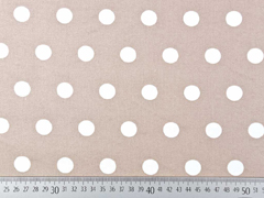 beschichtete Baumwolle Punkte 1,6cm, wei� auf beige