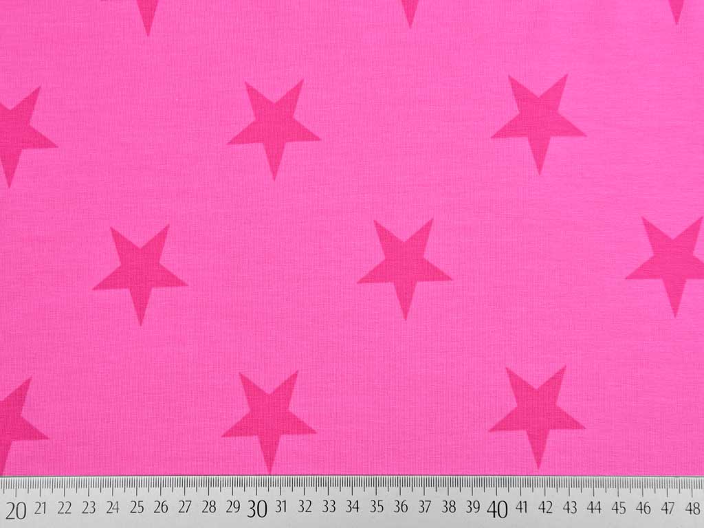 Jersey Sterne 4 cm MEA - pink auf rosa