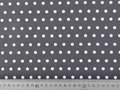 beschichtete Baumwolle Punkte 6mm, wei� dunkelgrau