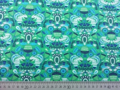 Jersey Eichh�rnchen Blumenmuster Jolijou, gr�n