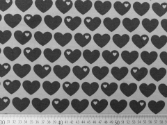 RESTST�CK 25 cm Sweat Herzen by Graziela, grau schwarz