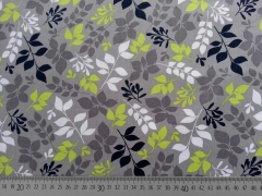 RESTST�CK 32 CM Baumwolle Camelot Green with Envy Bl�tter hellgrau / lime