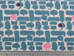 Jersey Sprechblasen, mint auf cremewei�