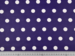 beschichtete Baumwolle Punkte 1,6cm, wei� lilablau