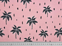 RESTST�CK 1,22 m Jersey Palmen,schwarz altrosa