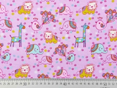 Baumwollstoff Zootiere Mandala Bl�mchen, rosa