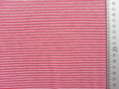 Viskosejersey Mini Streifen 1mm, rot-weiss