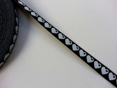 Webband Herzen by Graziela, schwarz-wei�