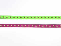 Sternchenband 7 mm neongr�n/pink