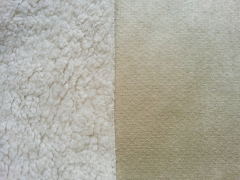 Doubleface Wildleder Imitat mit Teddyfutter, hellbeige