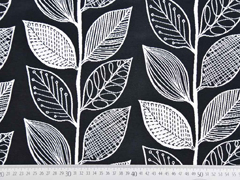 Doubleface Jacquard Bl�tter, schwarz wei�