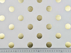 Dekostoff Punkte Gold metallic, creme