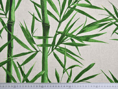 Leinenlook Bambuszweige, gr�n natur