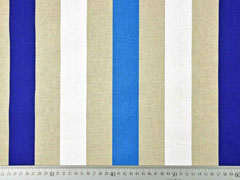 Leinenlook Dekostoff Blockstreifen, blau wei�