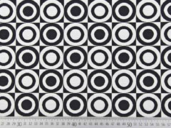 Doubleface Jacquard Kreise, schwarz wei�