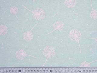 Dekostoff Pusteblumen, wei� hellmint