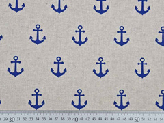 Leinenlook Anker dunkelblau