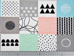 Dekostoff Patchwork Look, Pastellfarben