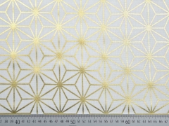 Dekostoff Metallic Geo Star, gold creme