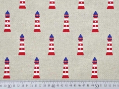 Leinenlook Leuchtt�rme, rot  natur