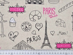 Leinenlook Paris, pink natur