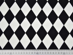 Dekostoff Rauten, schwarz weiss