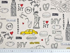 Leinenlook New York, gelb natur