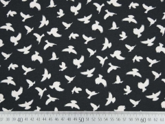 Jersey V�gel Megan Blue, creme auf schwarz