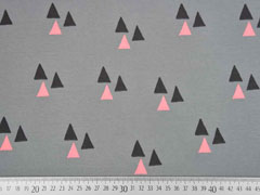 Bio-Jersey Dreiecke Triangles grau lachsrosa Bloome Copenhagen
