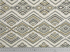 Dekostoff Ethnomuster gemusterte Rauten, grau taupe braun wei�