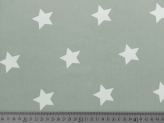 RESTST�CK 67 cm Stenzo BW Sterne 4cm, weiss auf gr�ngrau