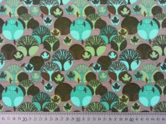 RESTST�CK 87 cm Feincord B�ume & Ahorn Bl�tter Stenzo, t�rkis taupe