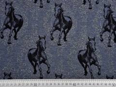 RESTST�CK 31 cm Stenzo Sweat Pferde Glitzer jeansblau meliert